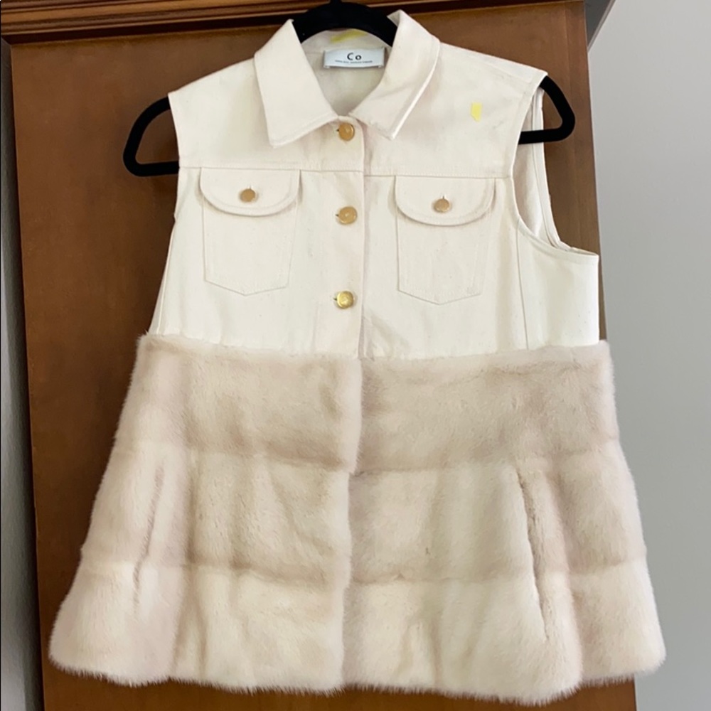 White Jeans Mink Vest / Jacket